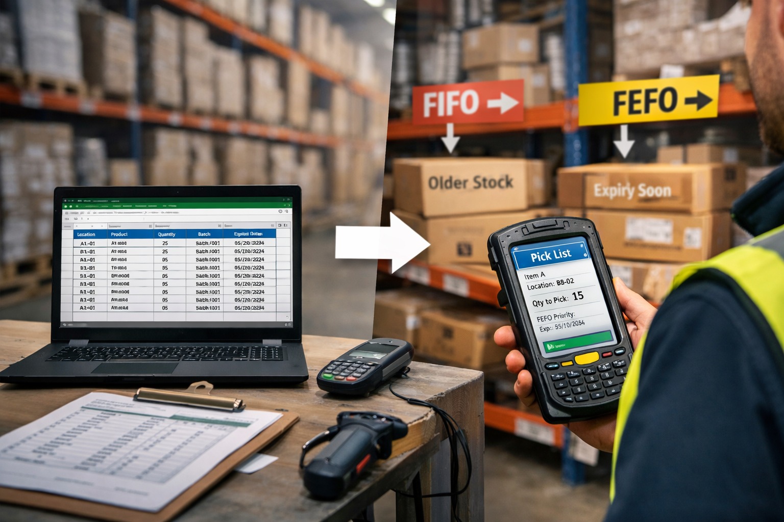 Warehouse management and internal logistics digitalization