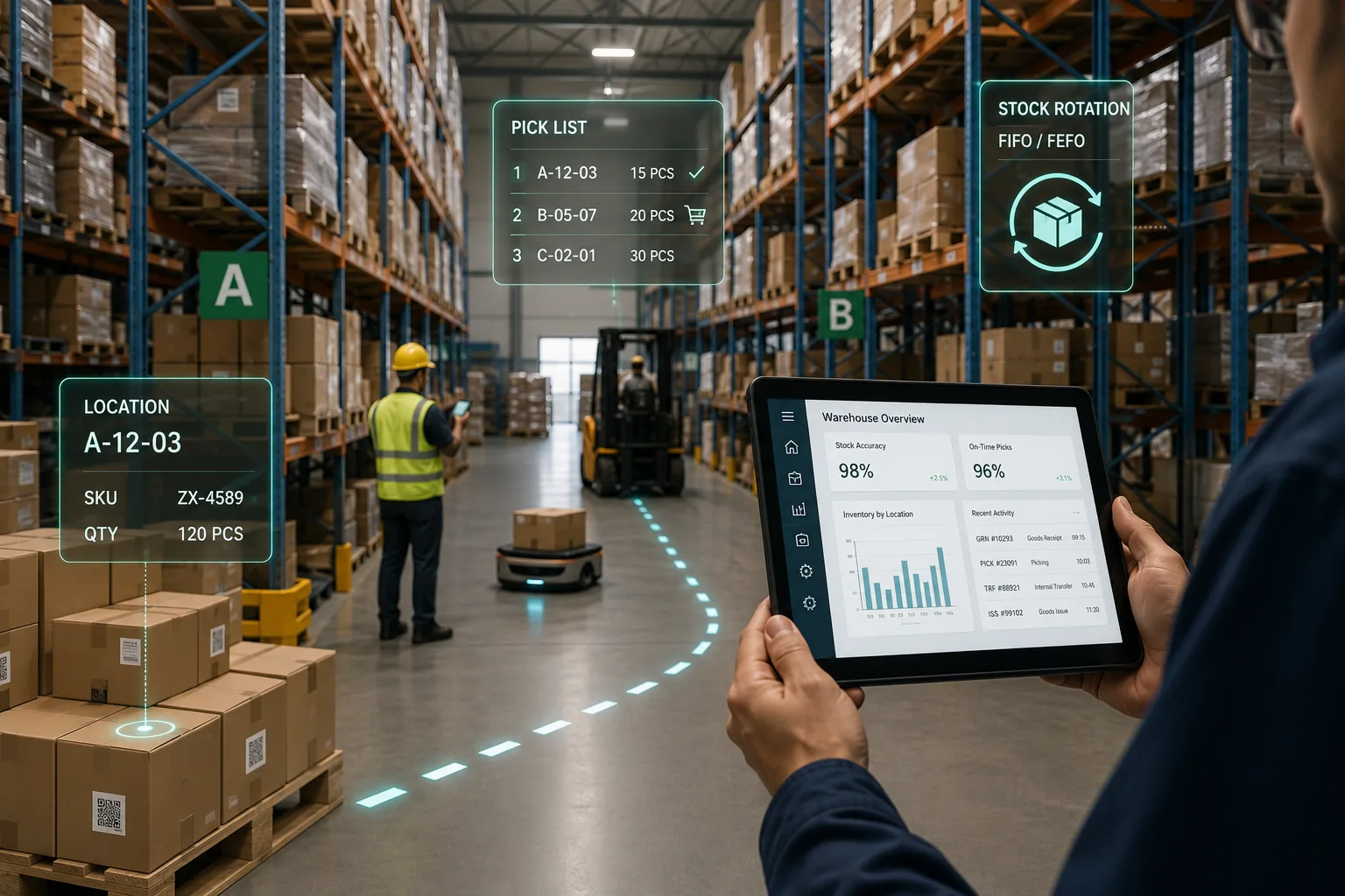 Warehouse management and internal logistics digitalization